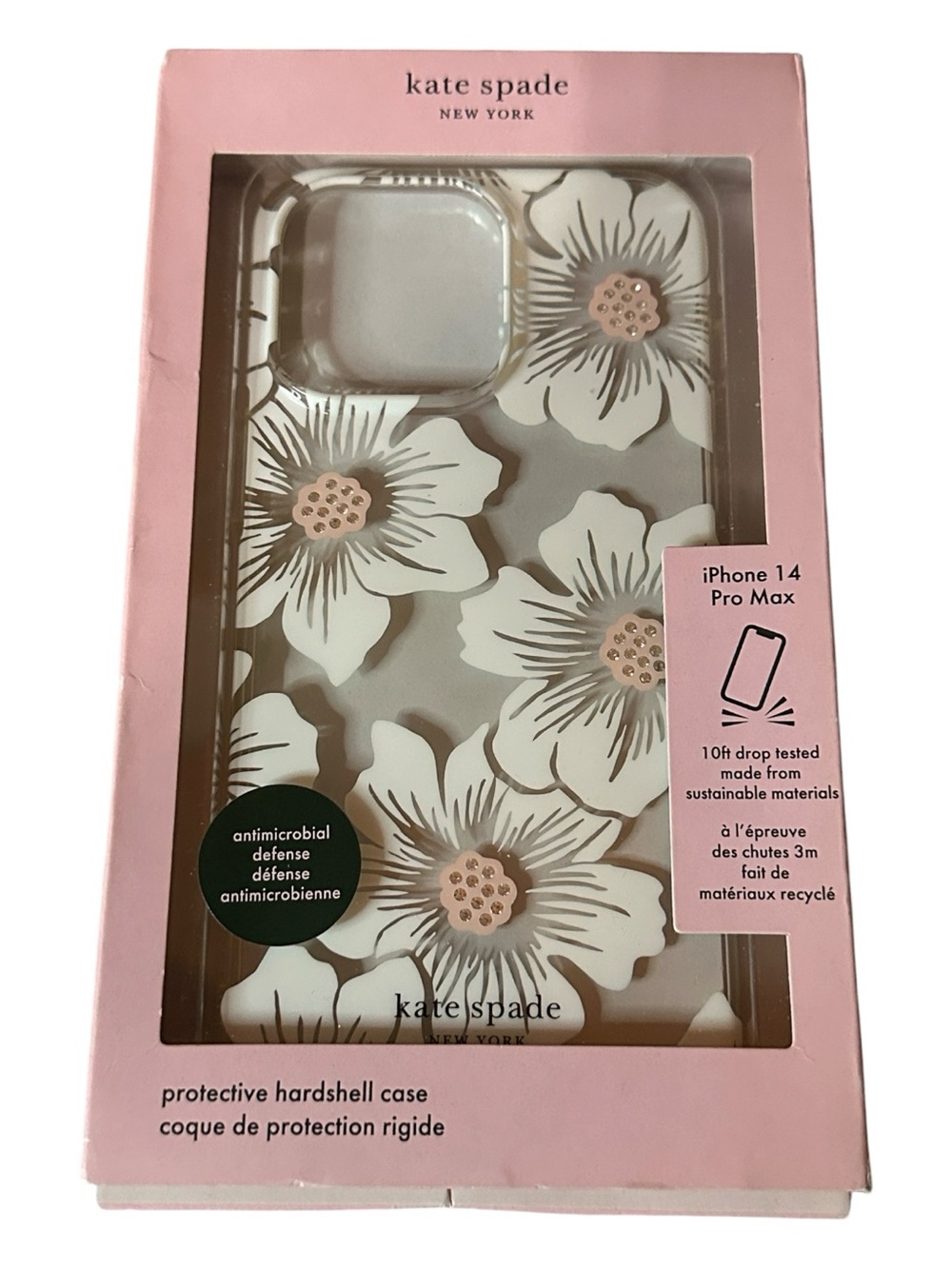 kate spade Floral Hard Shell iPhone 14 Pro Max Case - White & Pink